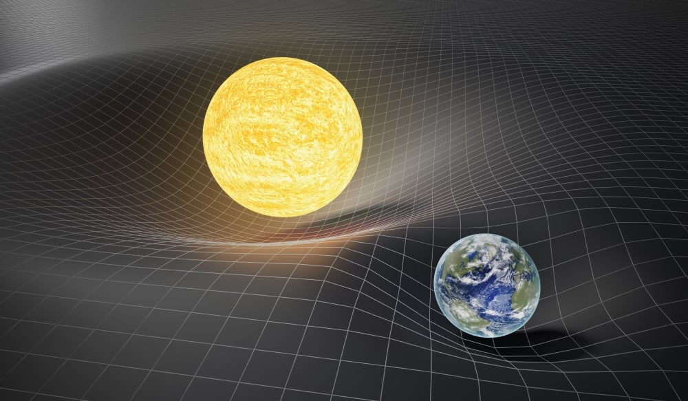 Gravedad y teoría general de la relatividad, concepto de Tierra y Sol