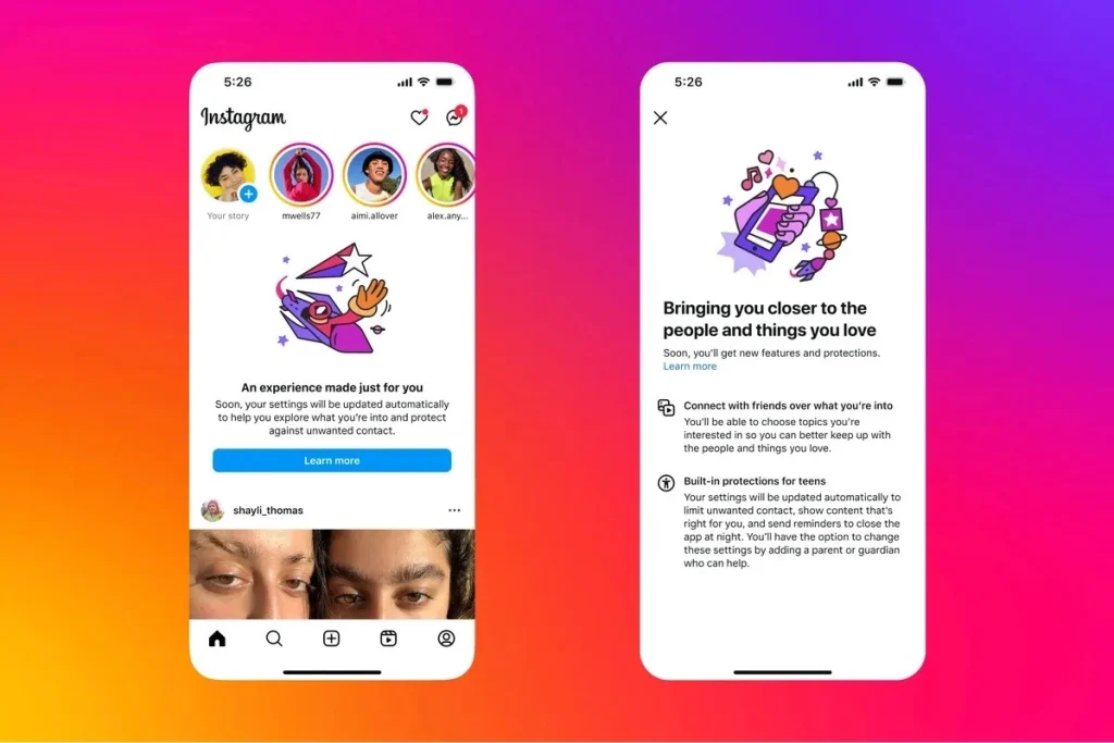 Instagram introduit de nouvelles restrictions pour les utilisateurs de moins de 18 ans