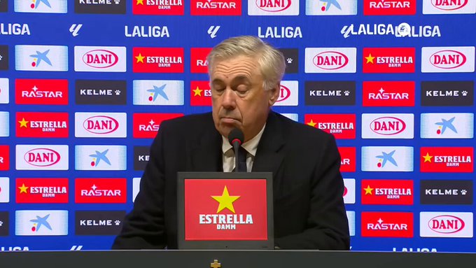 «Inexplicable» - Carlo Acelotti fumées à la décision de l'arbitre pendant la défaite de l'Espanyol