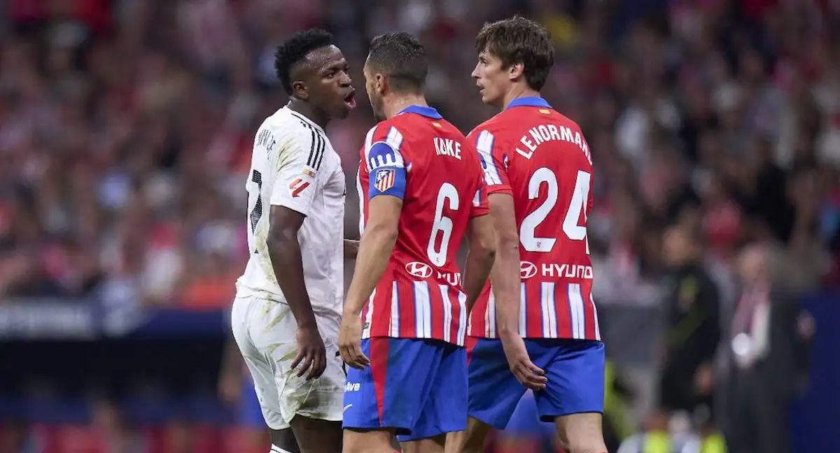 Vinicius confronts Koke and Le Normand