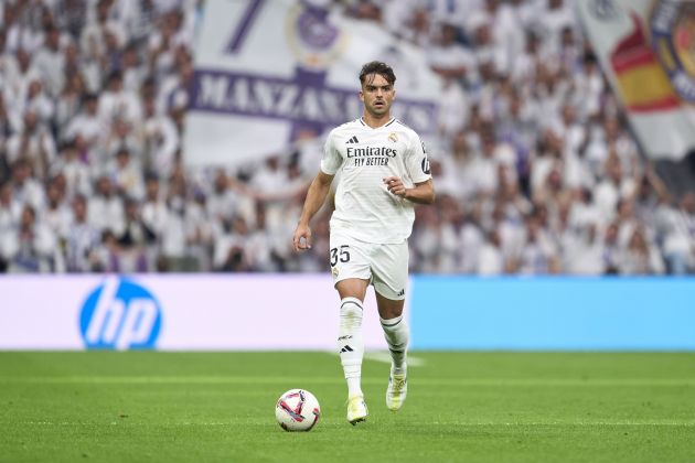 Asencio during his debut at the Santiago Bernabeu