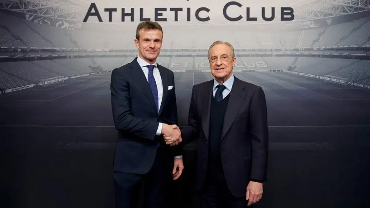 Athletic Club President greets Florentino Perez