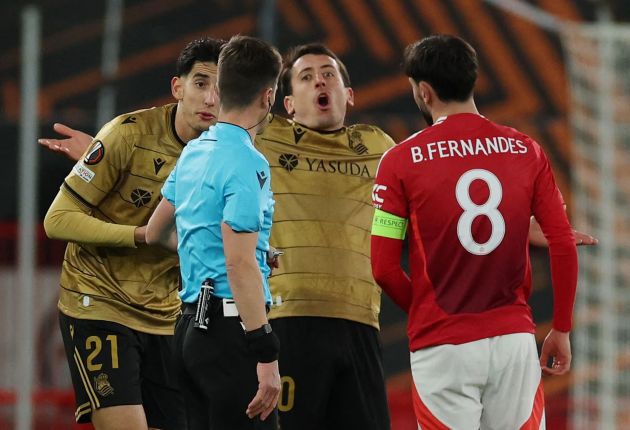 `` Le diable était vêtu de bleu '' - Real Sociedad part à l'arbitre à Manchester United Clash